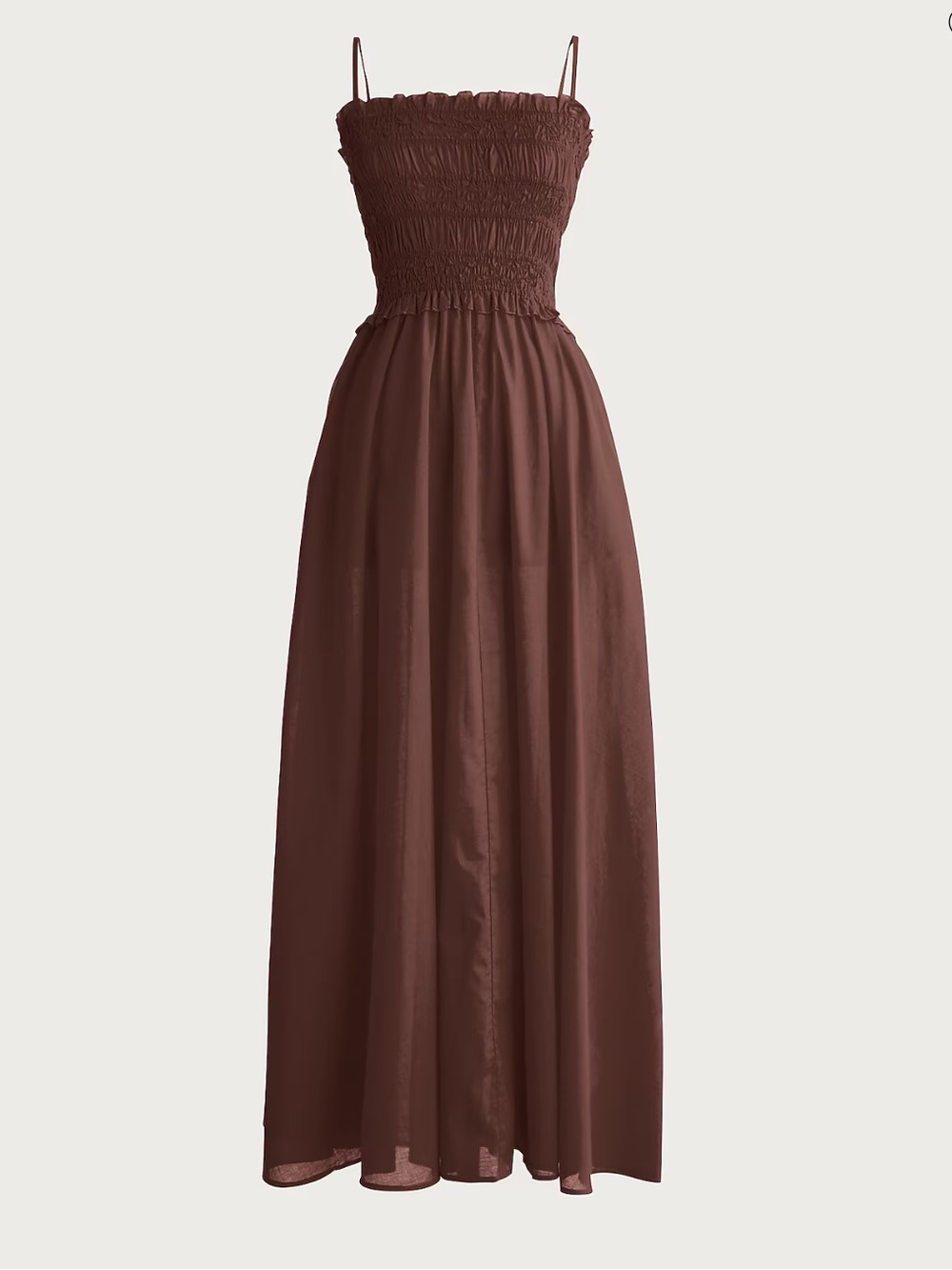 J Crew Smocked maxi dress in cotton voile CI259 Size 3X Brown NWT $148 Vacation